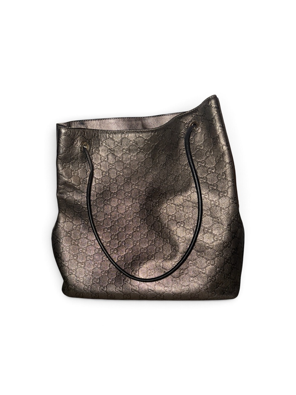 Authentic Gucci Bronze Gucci Gifford Leather Tote Bag